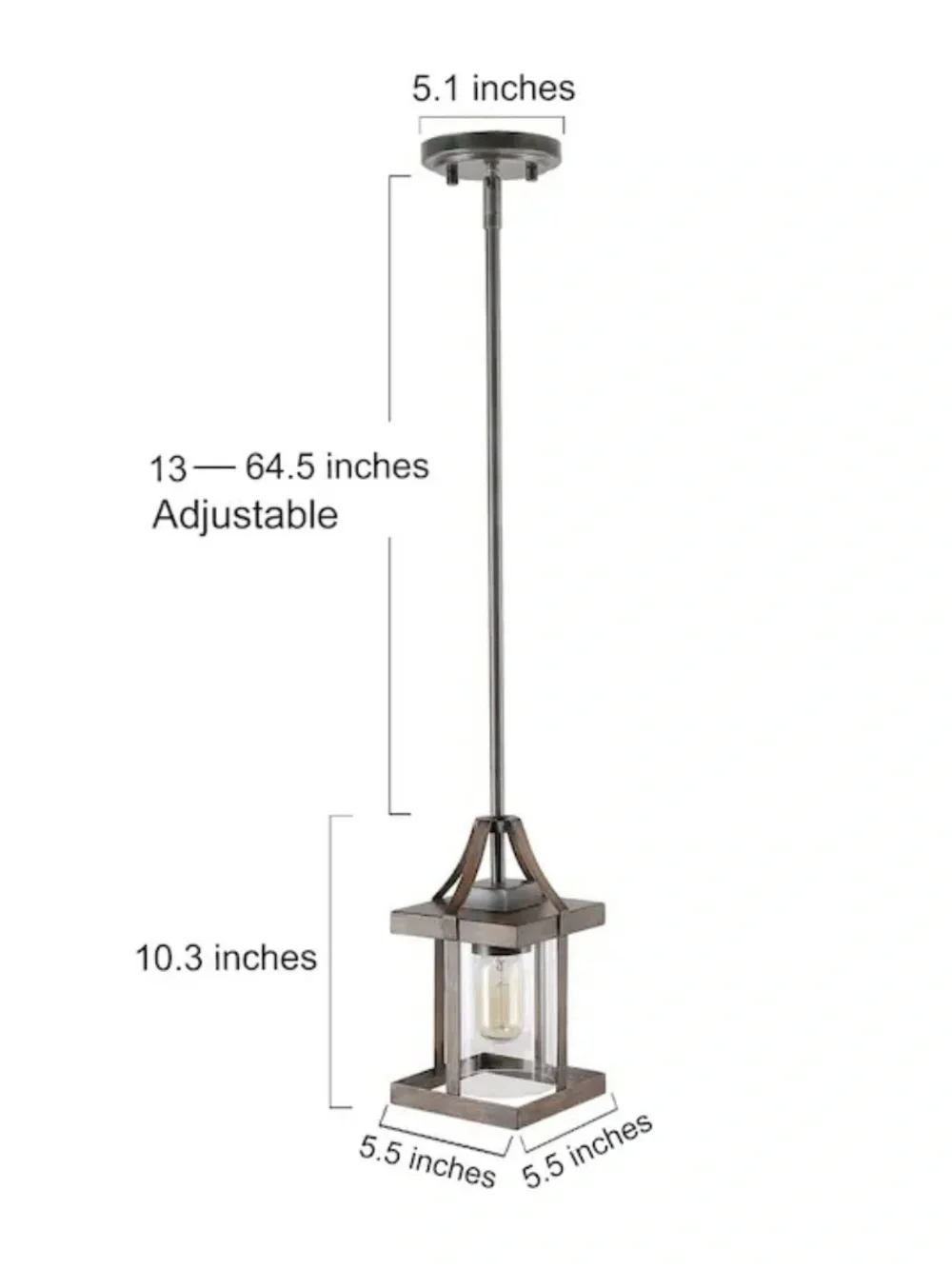 New LNC Lapps Rustic Brown Farmhouse Cage Lantern Hanging Pendant Light